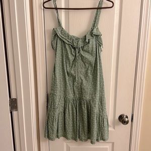 Marc Jacobs green mini dress with white floral design, size zero/small